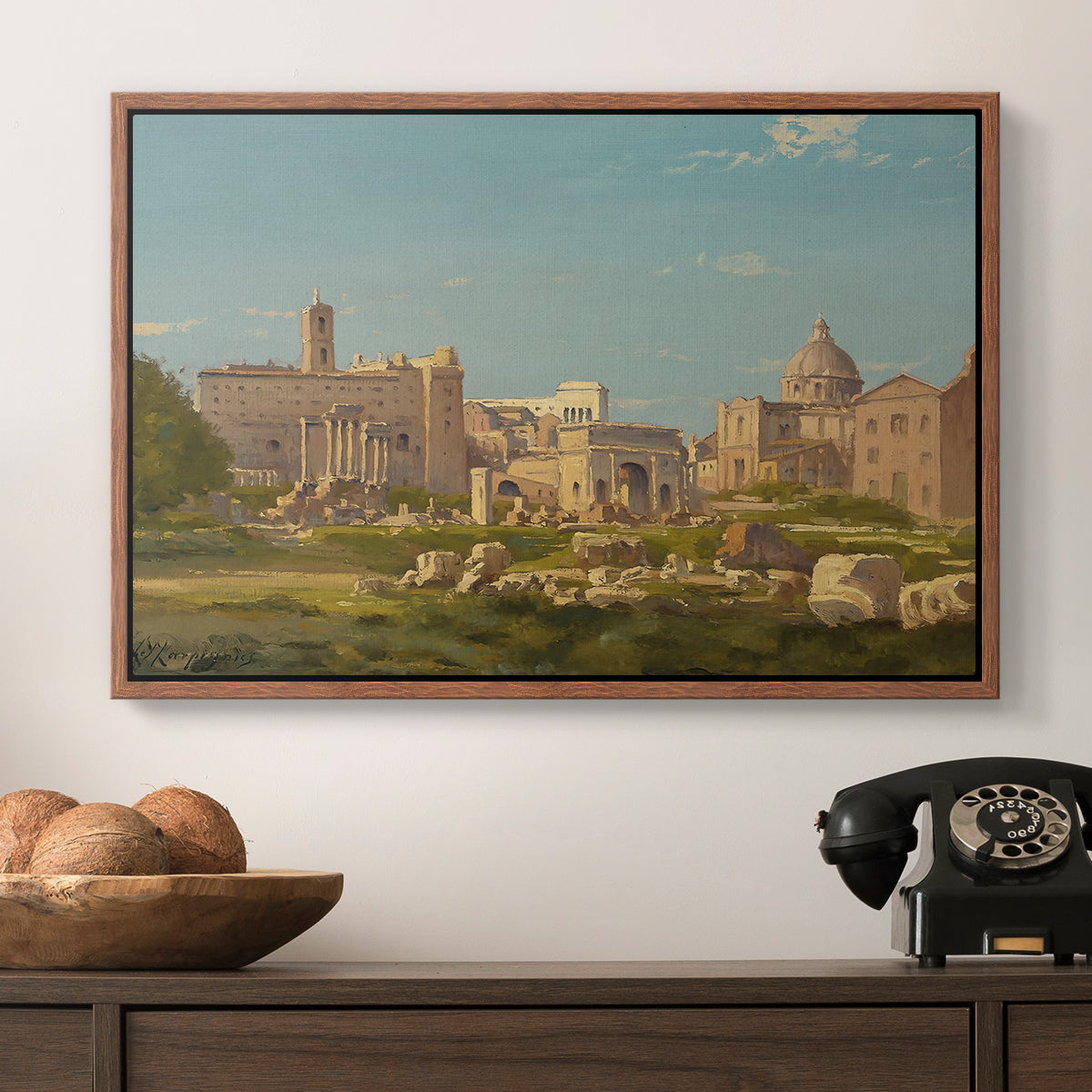 The Roman Forum, c. 1860 - Floater Framed Canvas Print