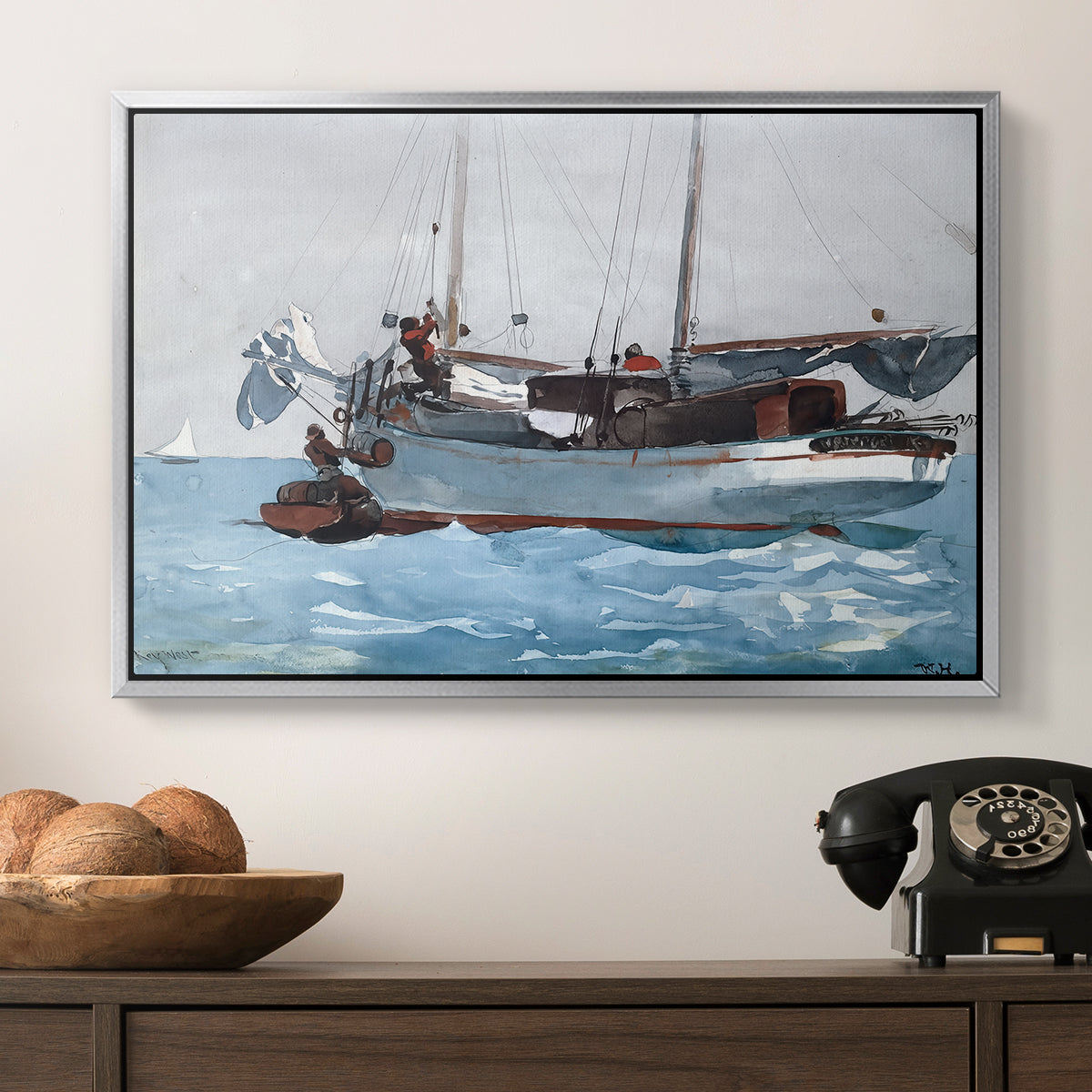 Taking on Wet Provisions, 1903 - Floater Framed Canvas Print
