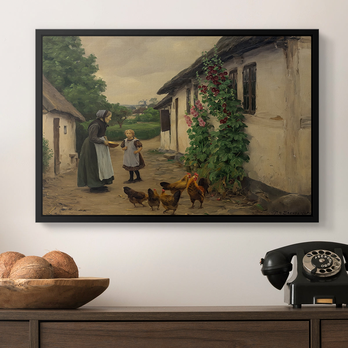 Visit to Grandmother, 1914 - Floater Framed Canvas Print