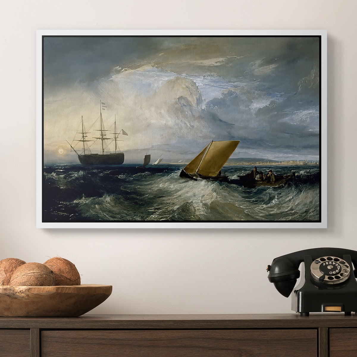 Sheerness as Seen from the Nore, 1808 - Floater Framed Canvas Print