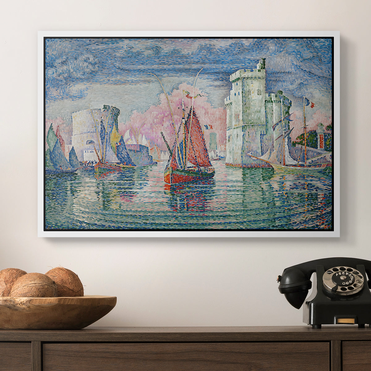 Entrance to the Port of La Rochelle, 1921 - Floater Framed Canvas Print