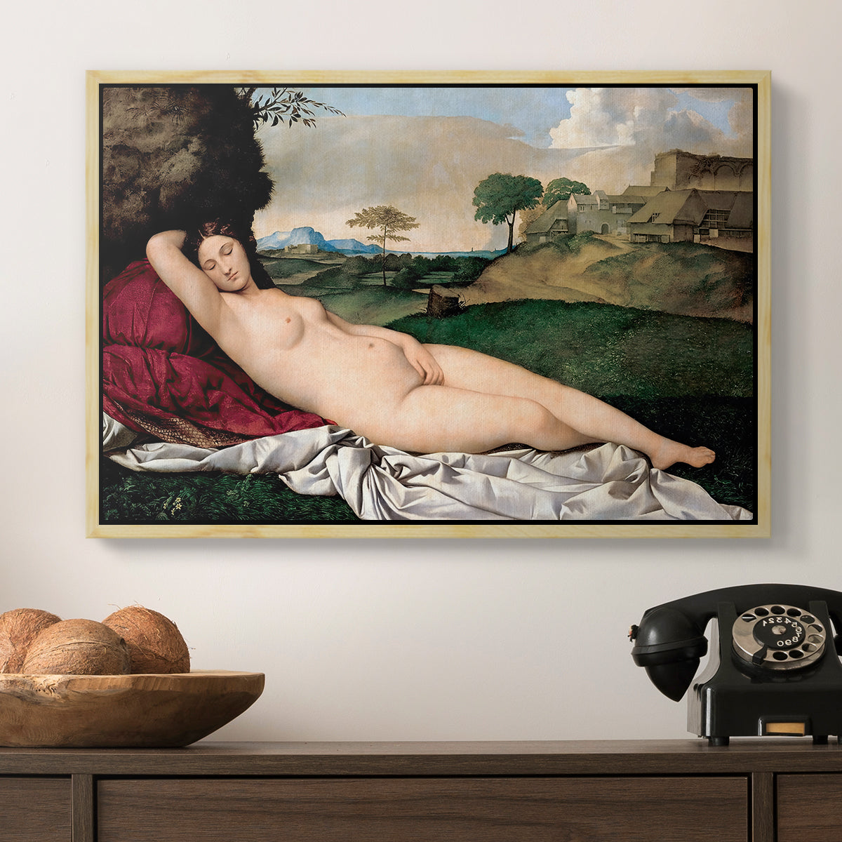 Sleeping Venus, c. 1510 - Floater Framed Canvas Print