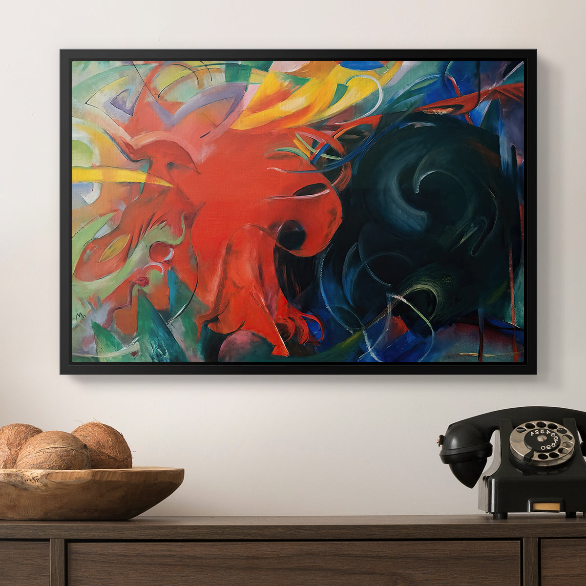 Fighting Forms, 1914 - Floater Framed Canvas Print