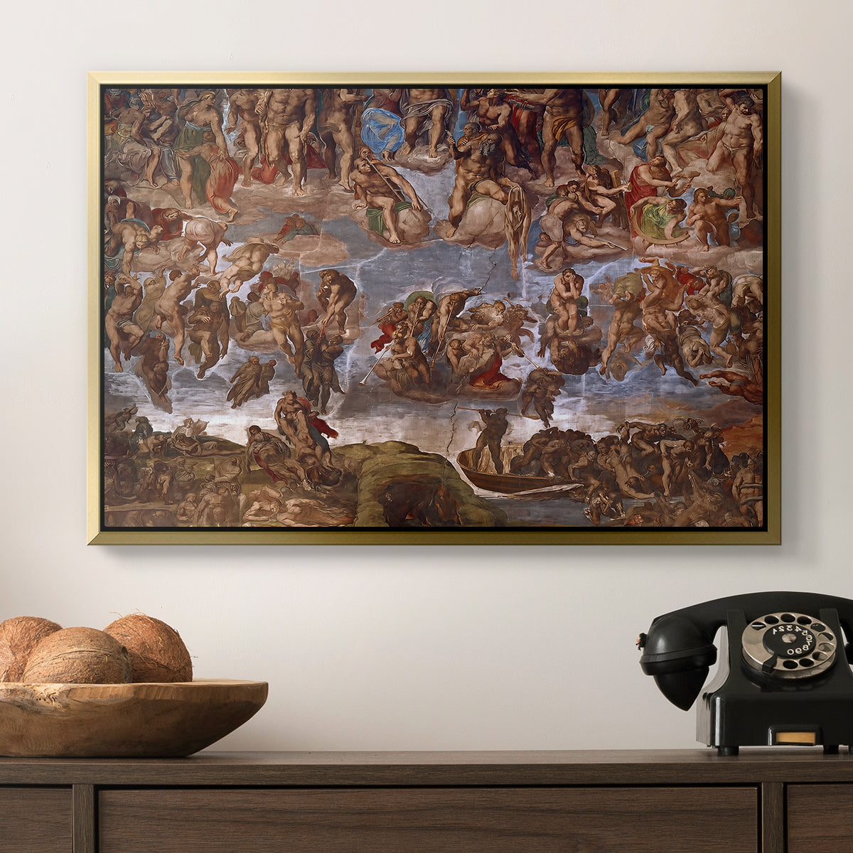 The Last Judgment (Charon's Boat and the Damned), 1536-1541 - Floater Framed Canvas Print