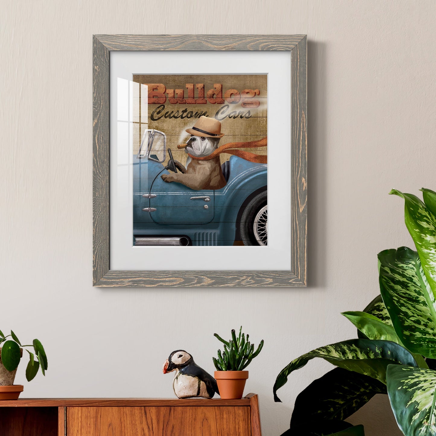 Bulldog Custom Cars - Premium Framed Print - Distressed Barnwood Frame - Ready to Hang