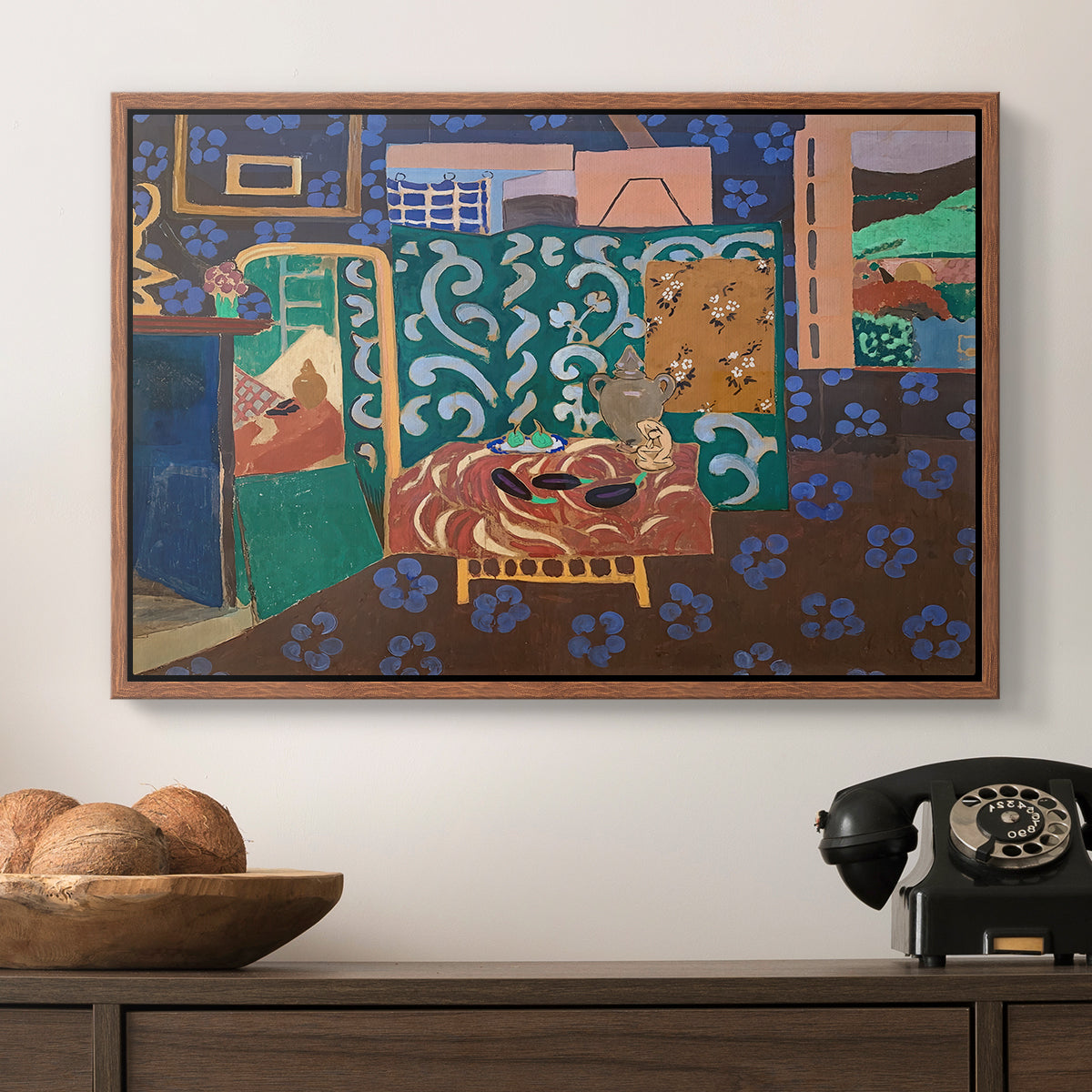 Interior with Aubergines, 1911 - Floater Framed Canvas Print