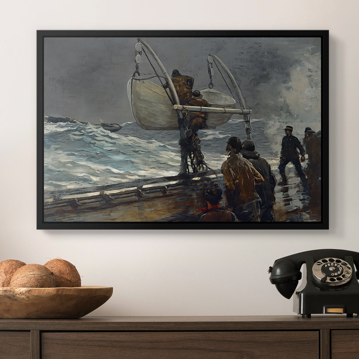 The Signal of Distress, c. 1896 - Floater Framed Canvas Print
