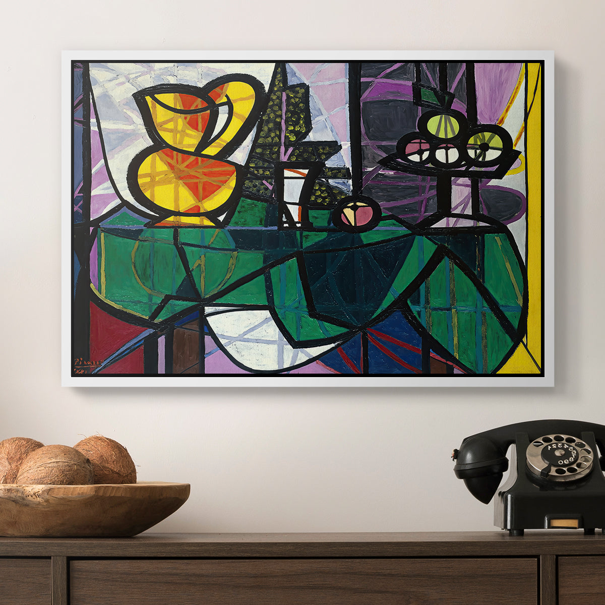 Pitcher and Bowl of Fruit, 1931 - Floater Framed Canvas Print