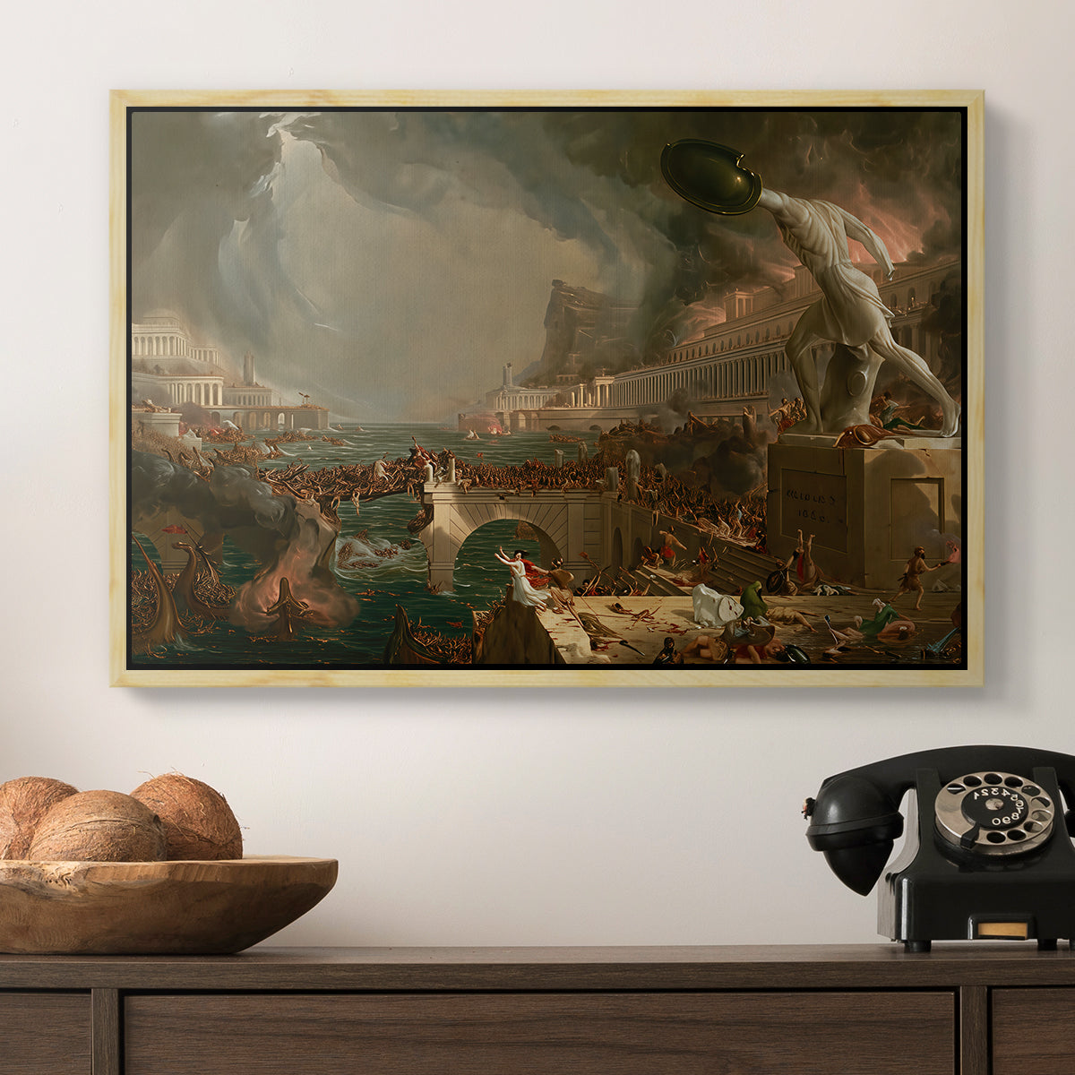 The Course of Empire: Destruction, 1836 - Floater Framed Canvas Print