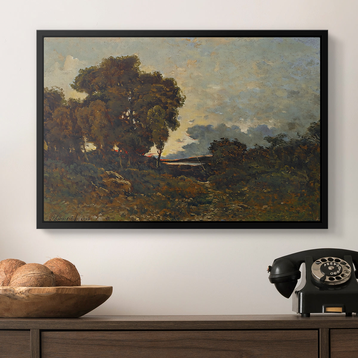 Sunset on the Allier (Soleil couchant sur l'Allier), 1904 - Floater Framed Canvas Print