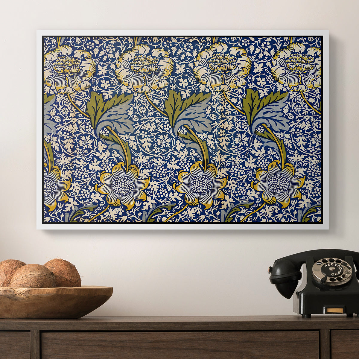 Kennet - Indigo/Gold, 1883 - Floater Framed Canvas Print