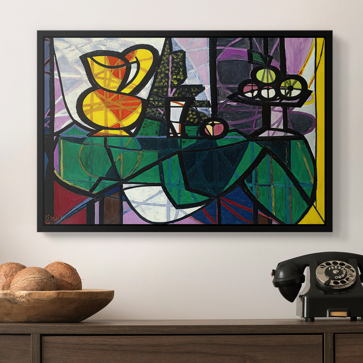 Pitcher and Bowl of Fruit, 1931 - Floater Framed Canvas Print