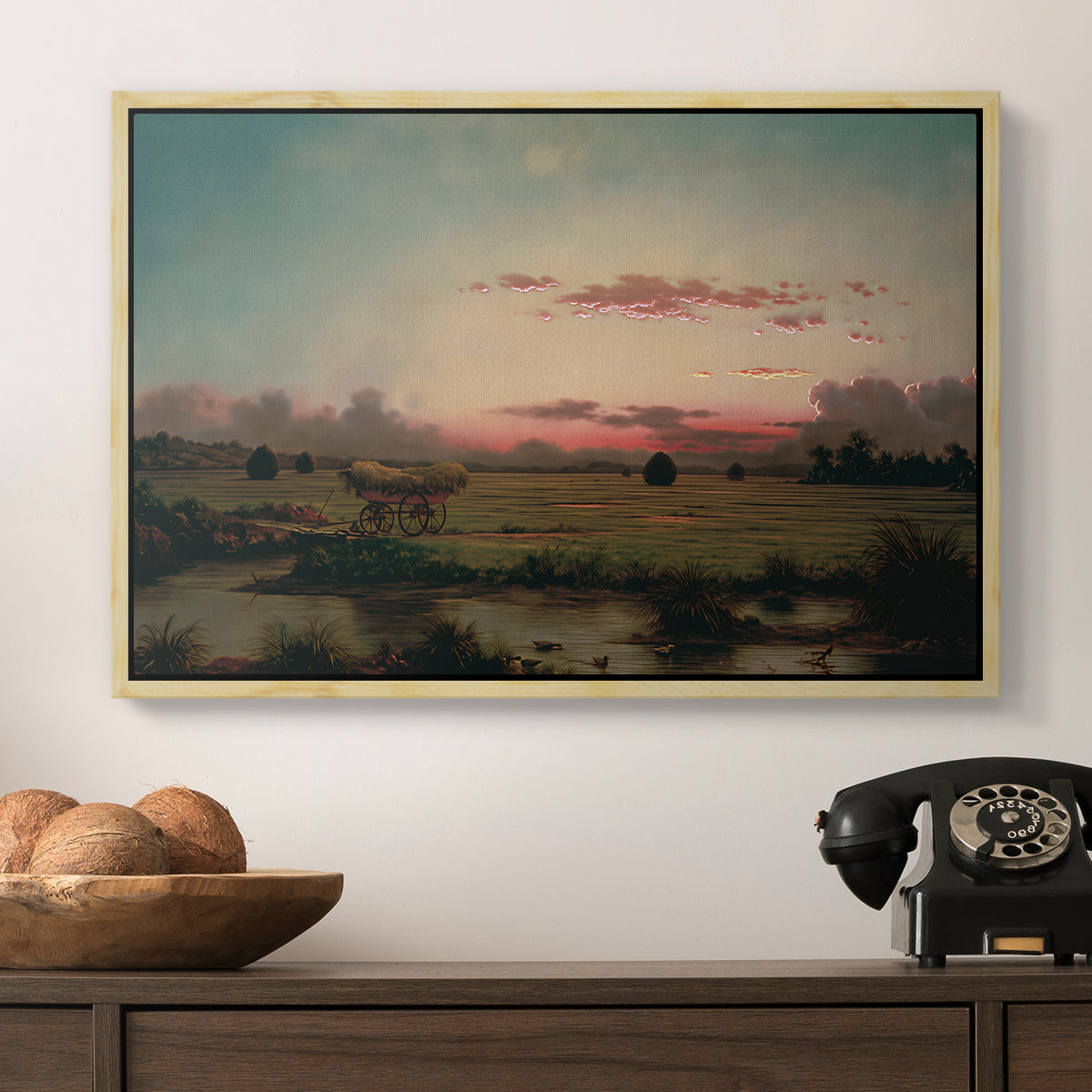 The Marshes at Rhode Island, 1866 - Floater Framed Canvas Print
