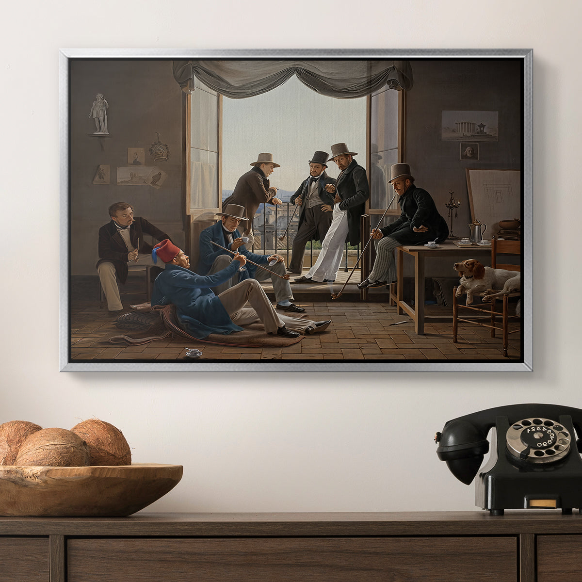 A Group of Danish Artists in Rome, 1837 - Floater Framed Canvas Print