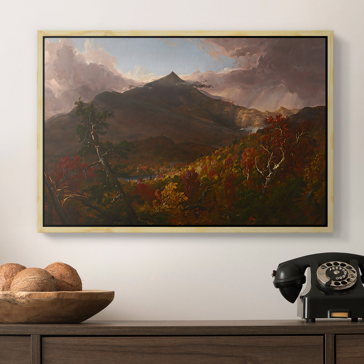 View of Schroon Mountain, Essex County, New York, After a Storm, 1838 - Floater Framed Canvas Print