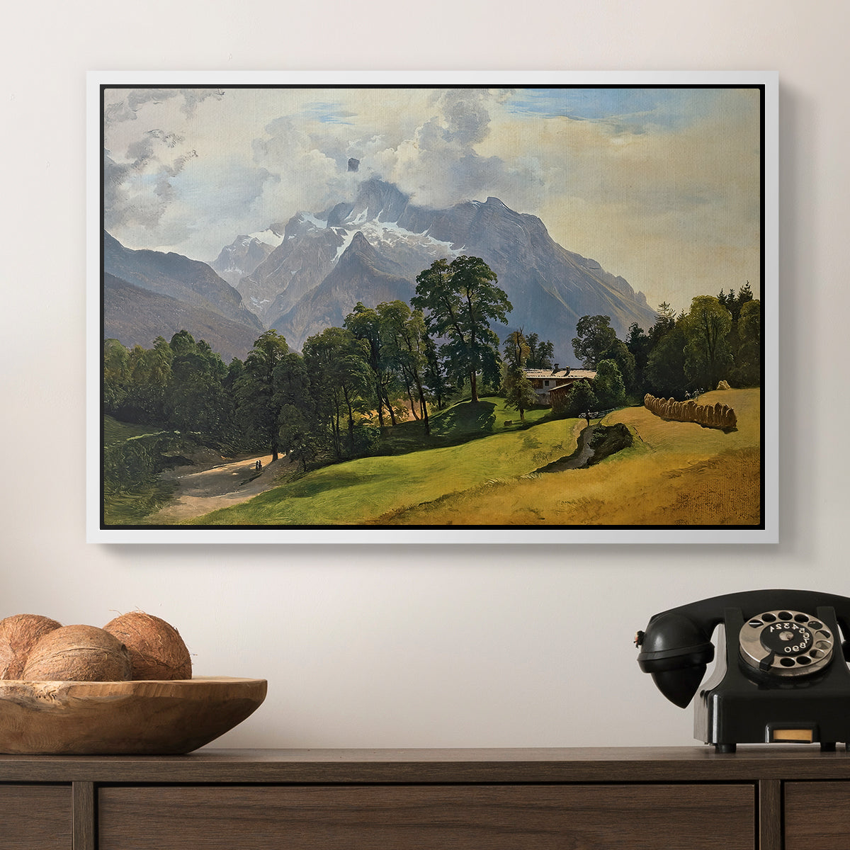 Mountains in Berchtesgaden - Floater Framed Canvas Print