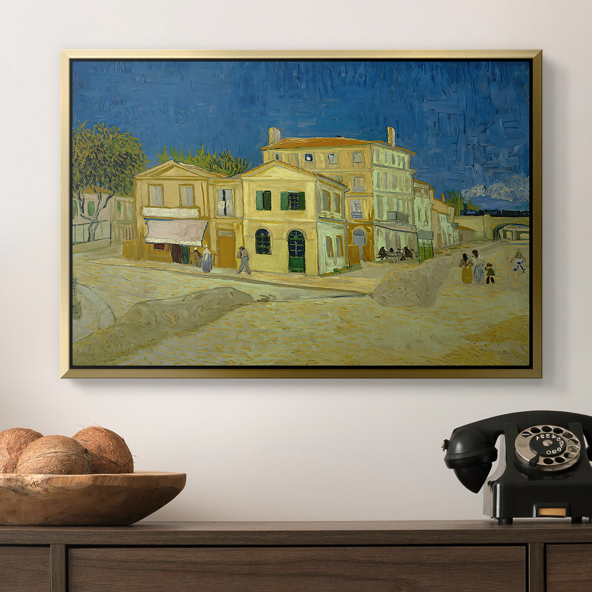 The Yellow House (The Street), 1888 - Floater Framed Canvas Print