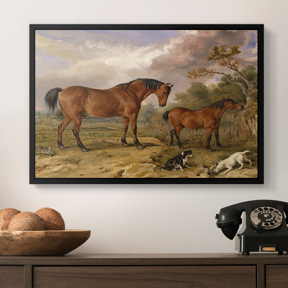 Portrait of Reformer, Blucher, Tory and Crib, Property of Rowland Alston, Esq., M.P., 1835 - Floater Framed Canvas Print