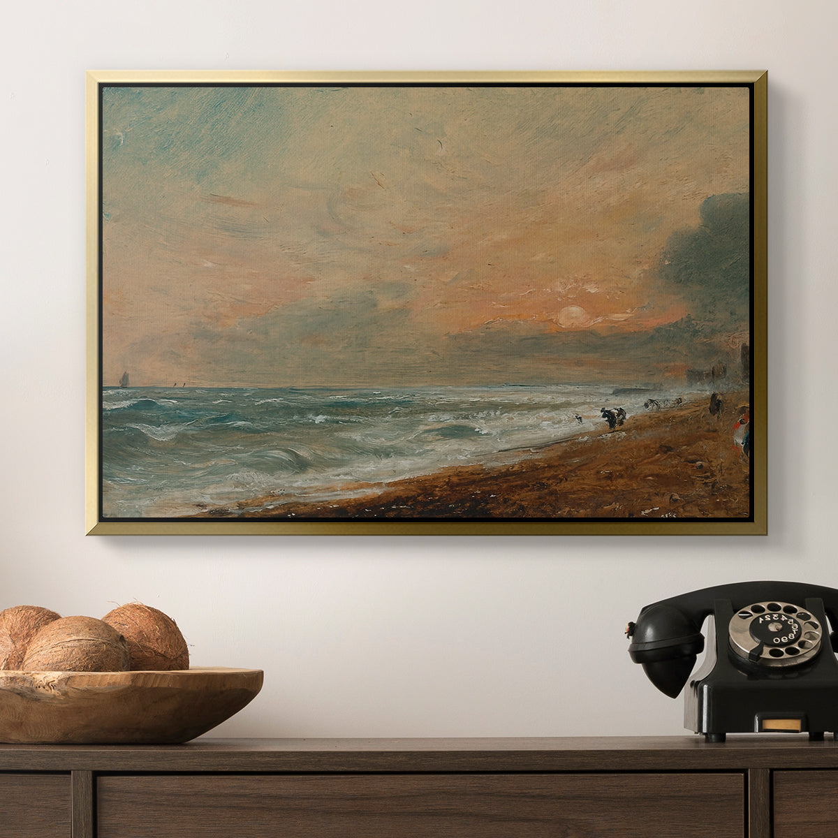 Hove Beach, c. 1824-1826 - Floater Framed Canvas Print