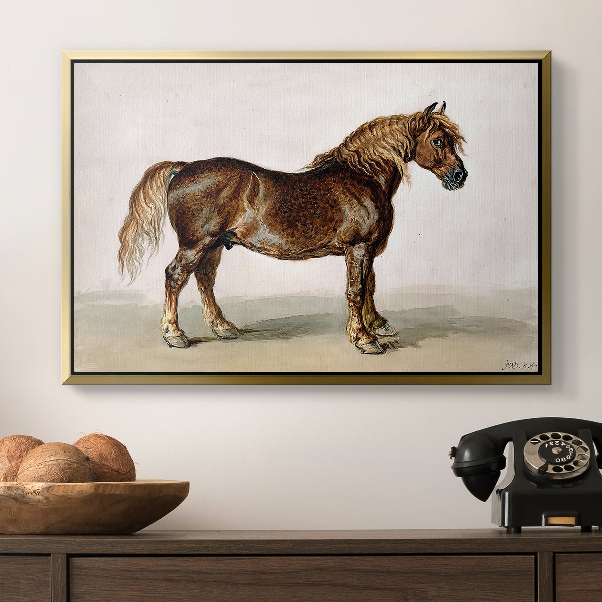 A Cart-Horse - Floater Framed Canvas Print
