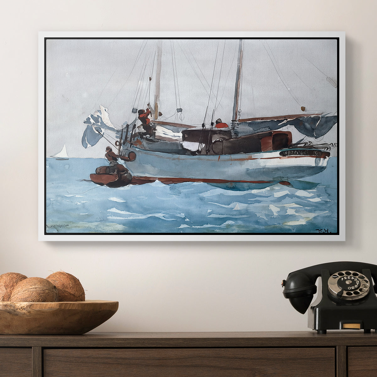 Taking on Wet Provisions, 1903 - Floater Framed Canvas Print