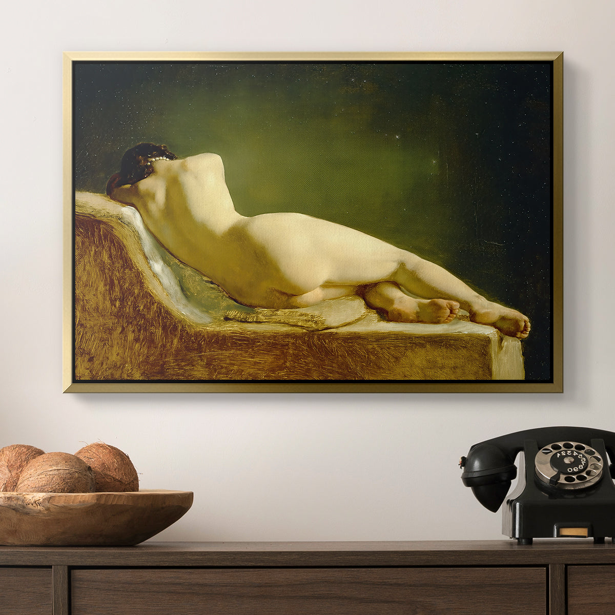 Reclining Nude (Liggende model), 1833 - Floater Framed Canvas Print