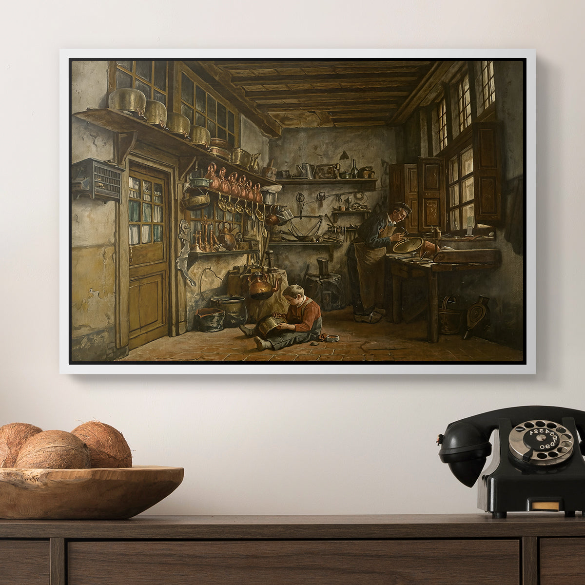 The Tinker, 1861 - Floater Framed Canvas Print