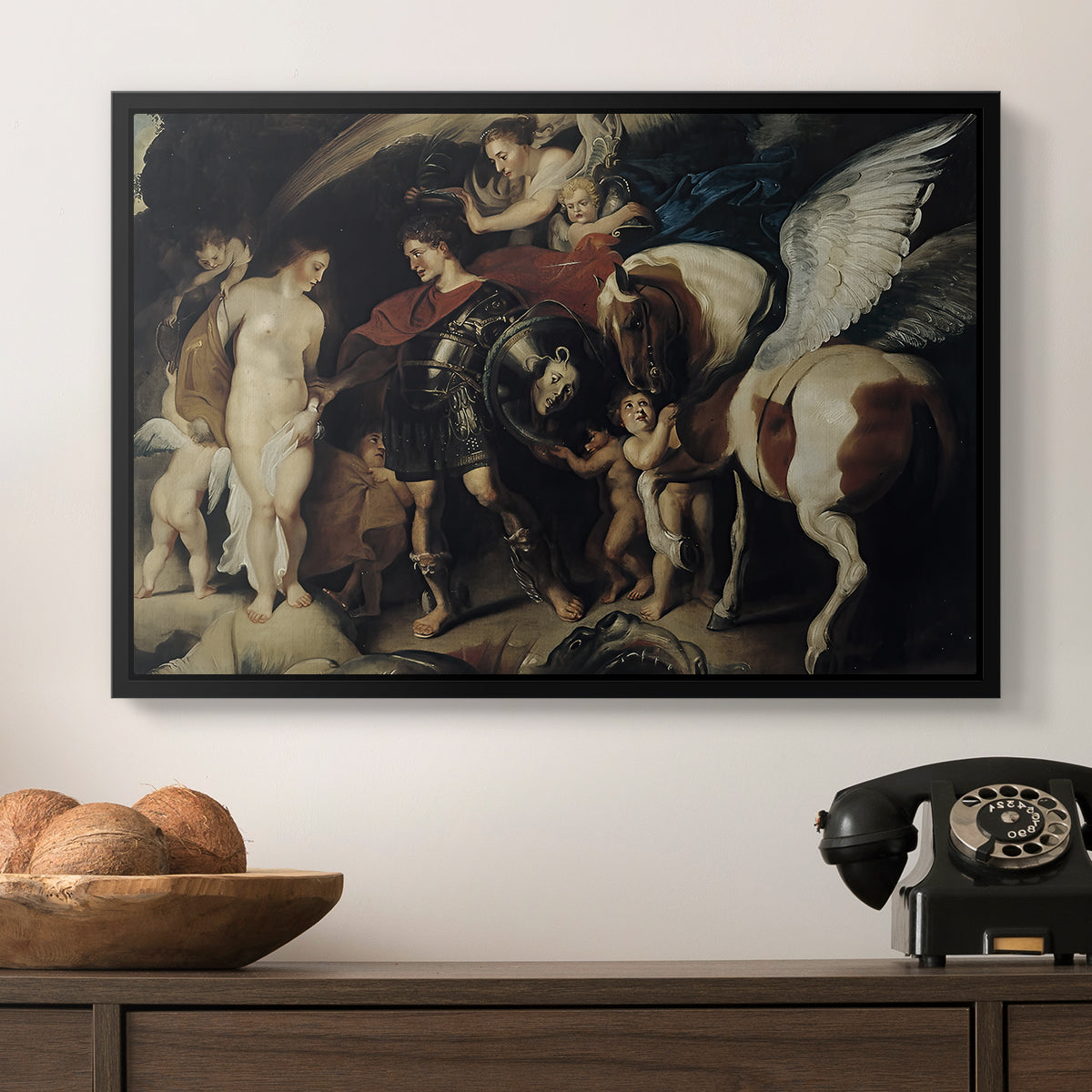 Perseus and Andromeda, c. 1620 - Floater Framed Canvas Print