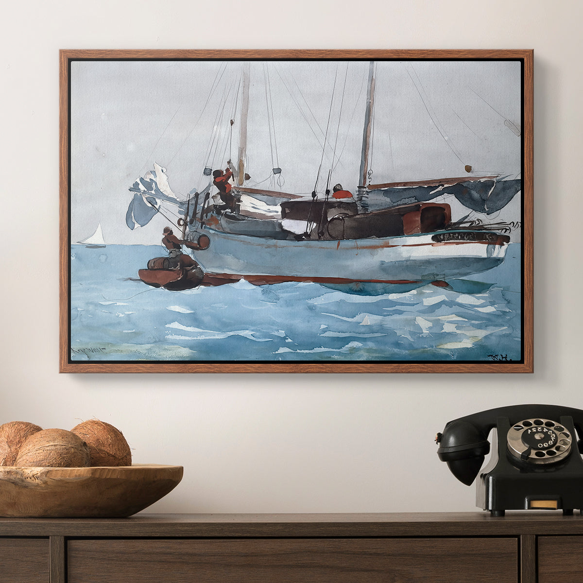 Taking on Wet Provisions, 1903 - Floater Framed Canvas Print
