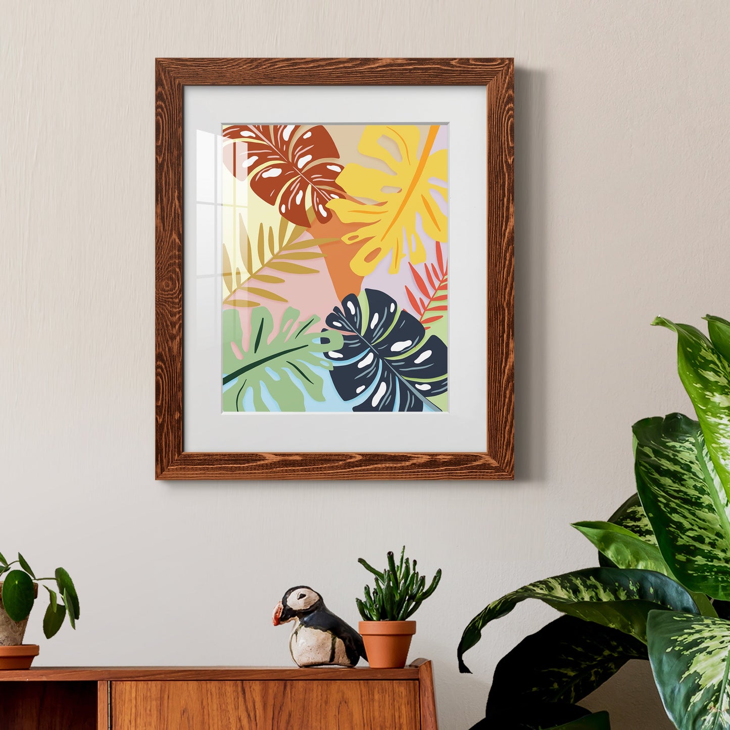 Tropical Foliage II - Premium Framed Print - Distressed Barnwood Frame - Ready to Hang