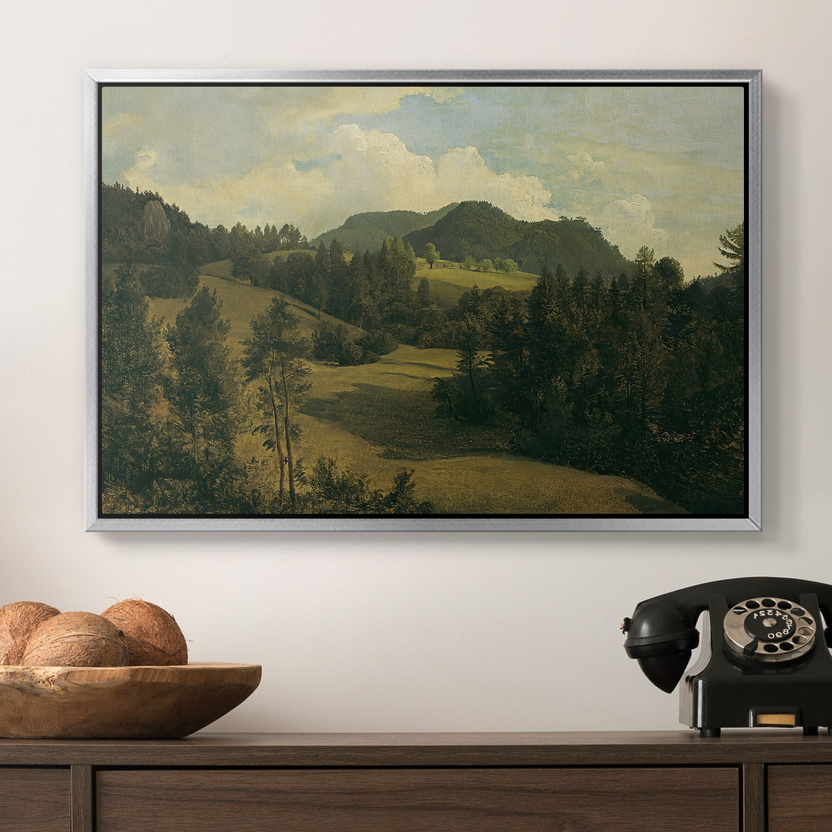 Landscape near Miesenbach, c. 1830 - Floater Framed Canvas Print