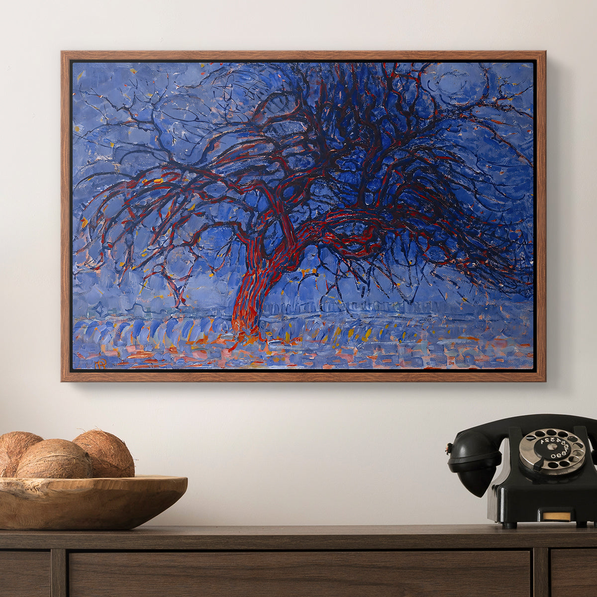 The Red Tree, 1909 - Floater Framed Canvas Print