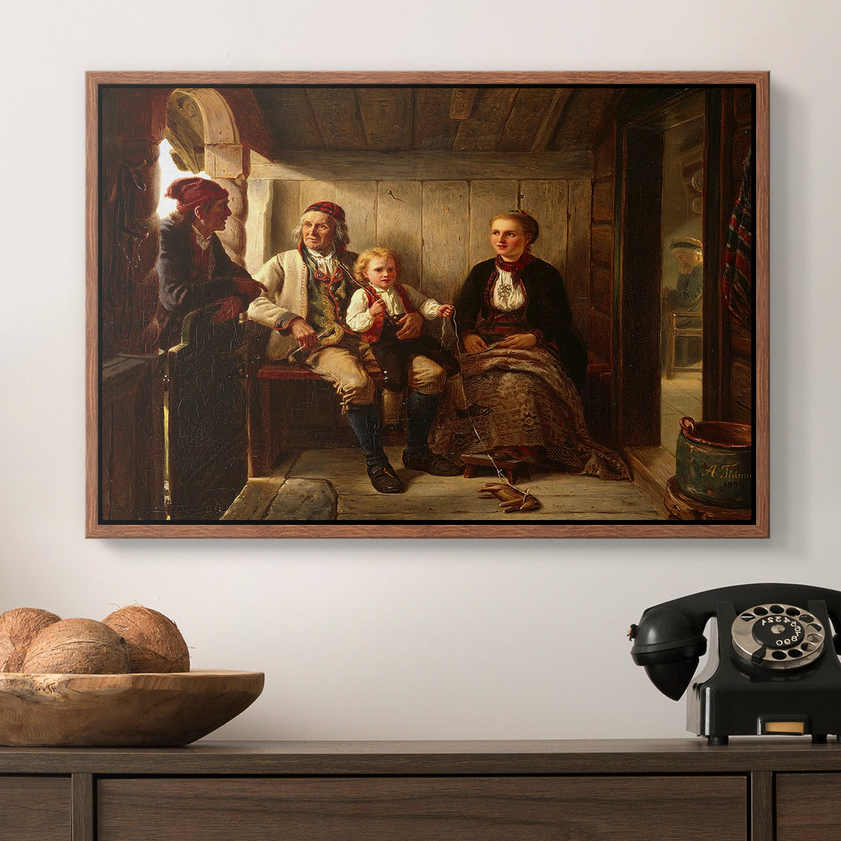 Neighbors (Naboer), 1855 - Floater Framed Canvas Print