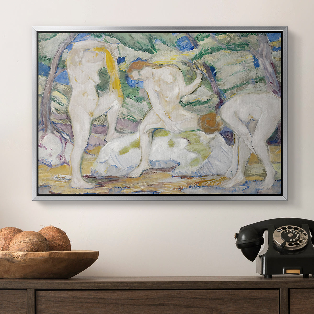 Bathing Women, 1910 - Floater Framed Canvas Print