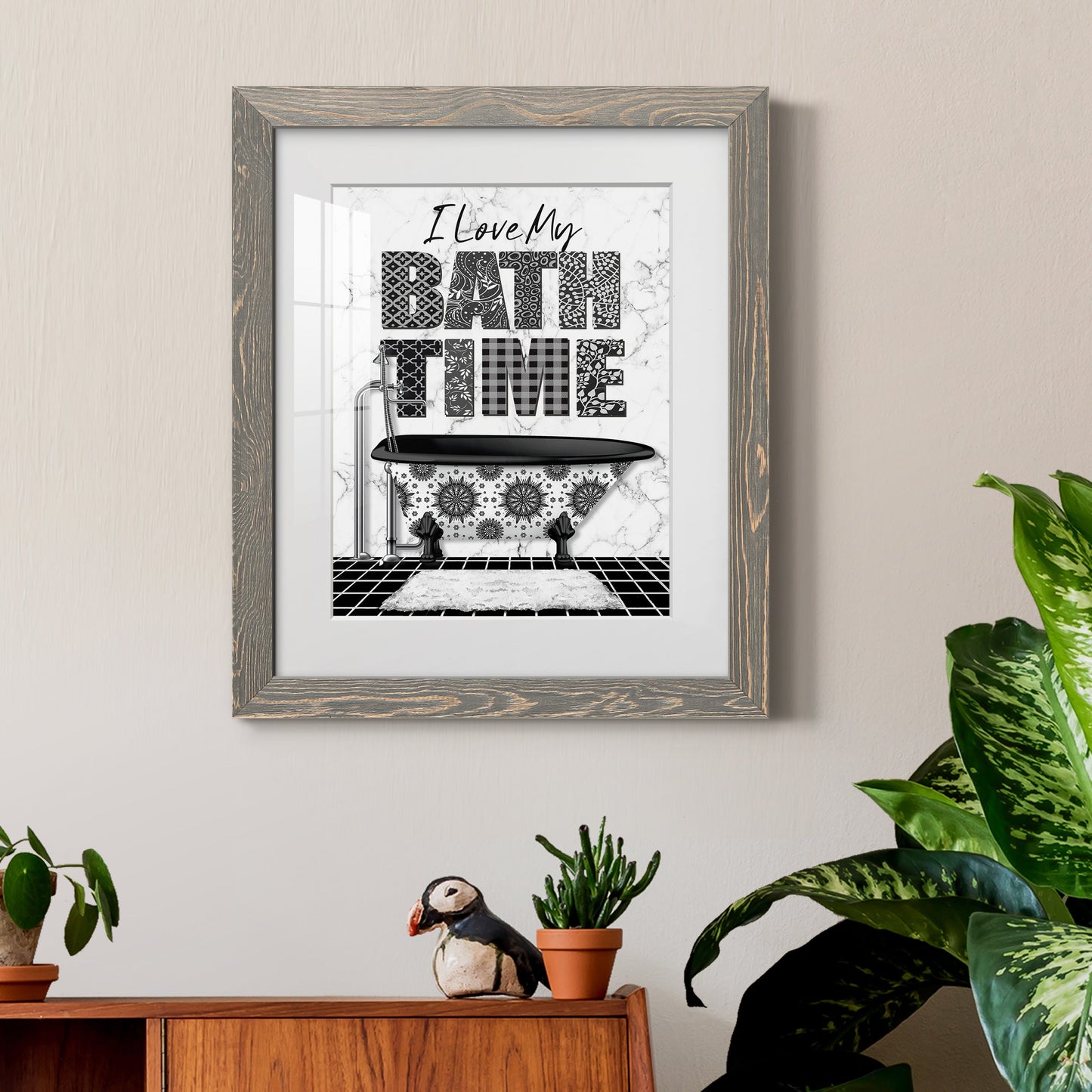 Bath Time - Premium Framed Print - Distressed Barnwood Frame - Ready to Hang