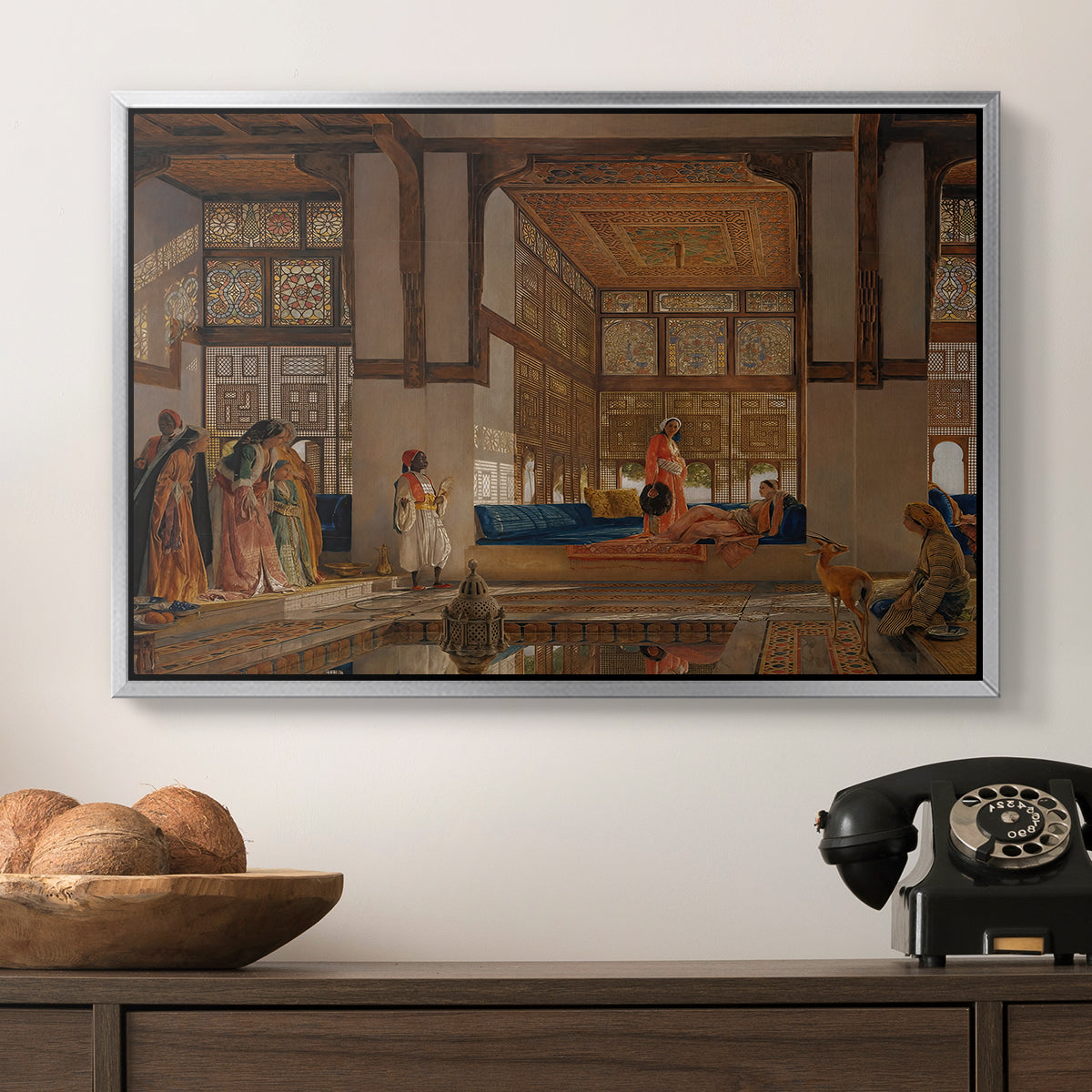 A Lady Receiving Visitors (The Reception), 1873 - Floater Framed Canvas Print