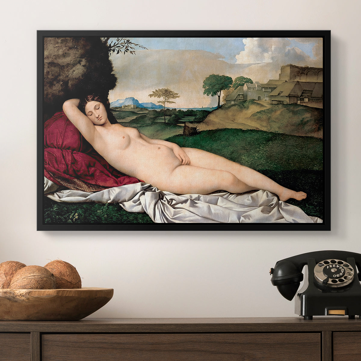 Sleeping Venus, c. 1510 - Floater Framed Canvas Print