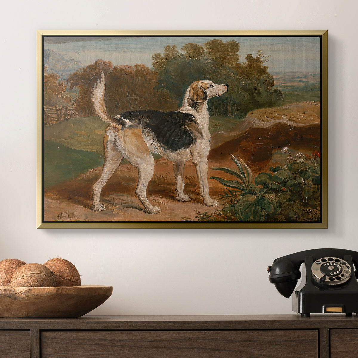 Ravager, One of the Lambton Hounds, 1835 - Floater Framed Canvas Print