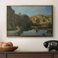 River Landscape with Cliffs, c. 1850-1860 - Floater Framed Canvas Print