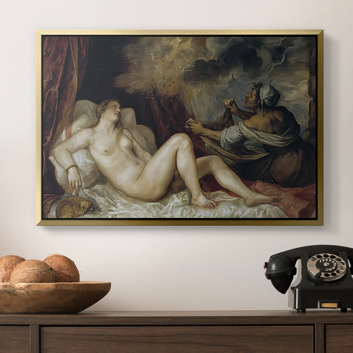 Danaë, c. 1560-1565 - Floater Framed Canvas Print