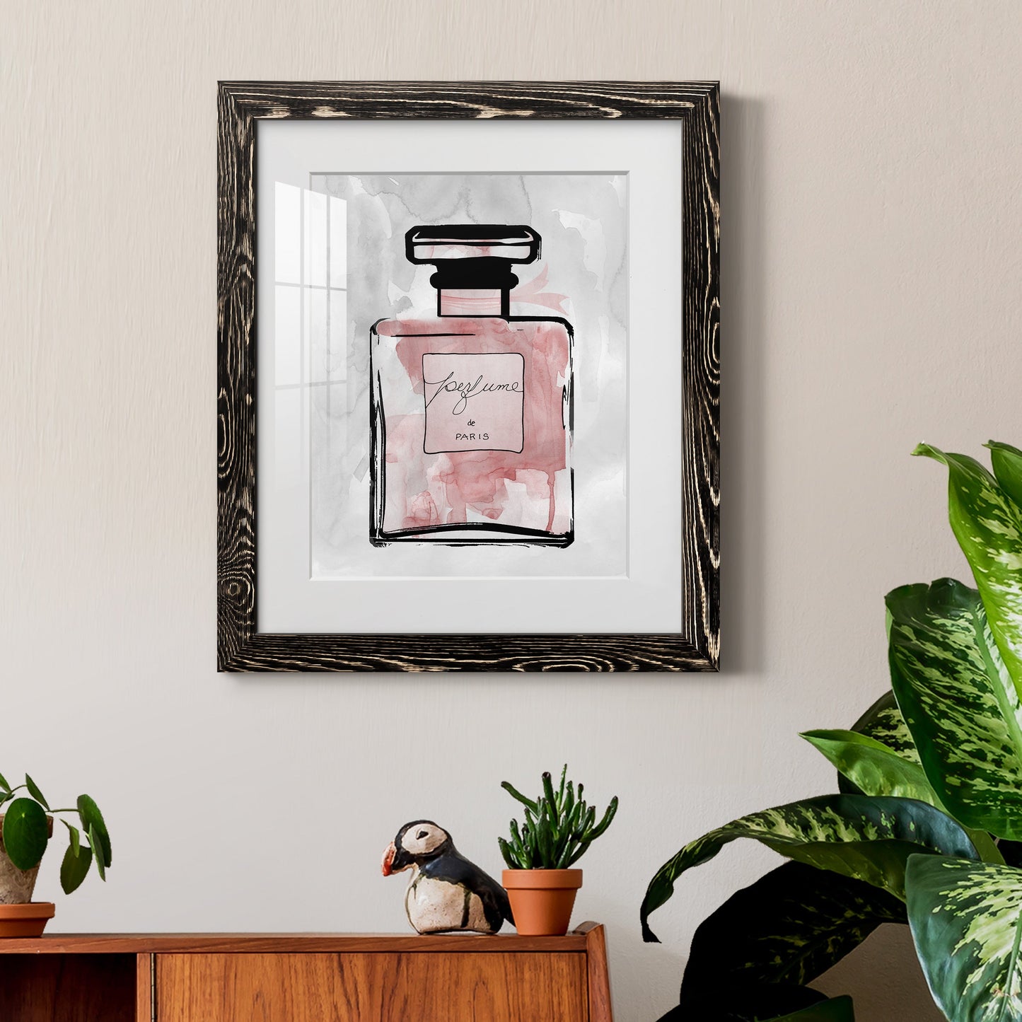 Blush Wash Perfume - Premium Framed Print - Distressed Barnwood Frame - Ready to Hang