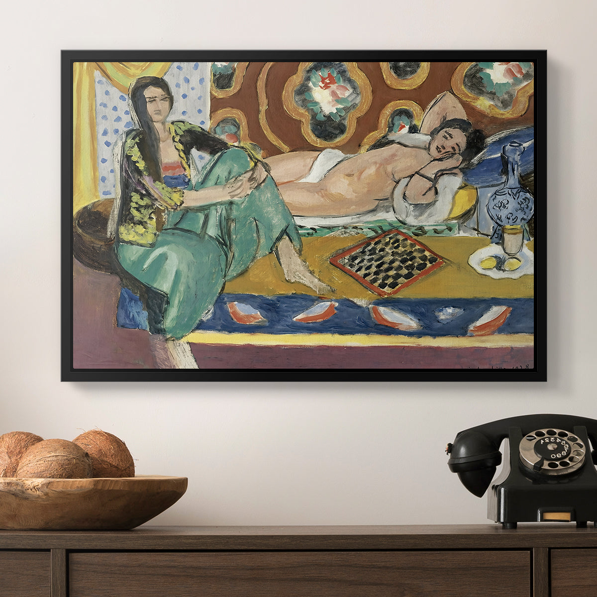 Odalisques Playing Checkers (Odalisques jouant aux dames), 1928 - Floater Framed Canvas Print