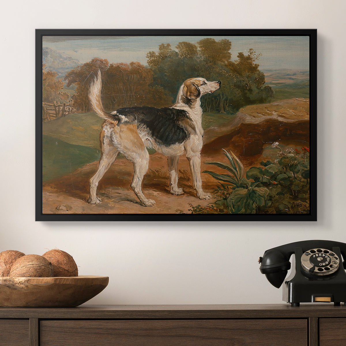 Ravager, One of the Lambton Hounds, 1835 - Floater Framed Canvas Print