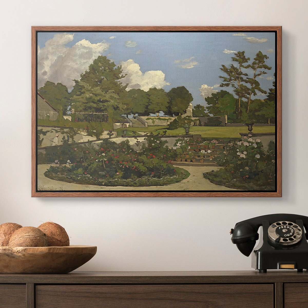 The Painter's Garden at Saint-Privé, 1886 - Floater Framed Canvas Print