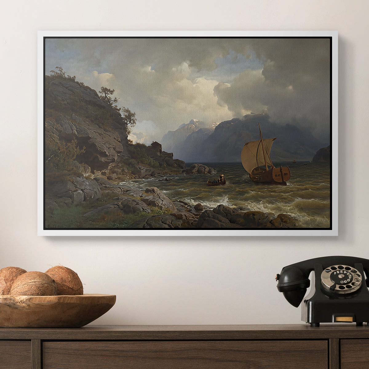 From the Western Coast of Norway, 1862 - Floater Framed Canvas Print
