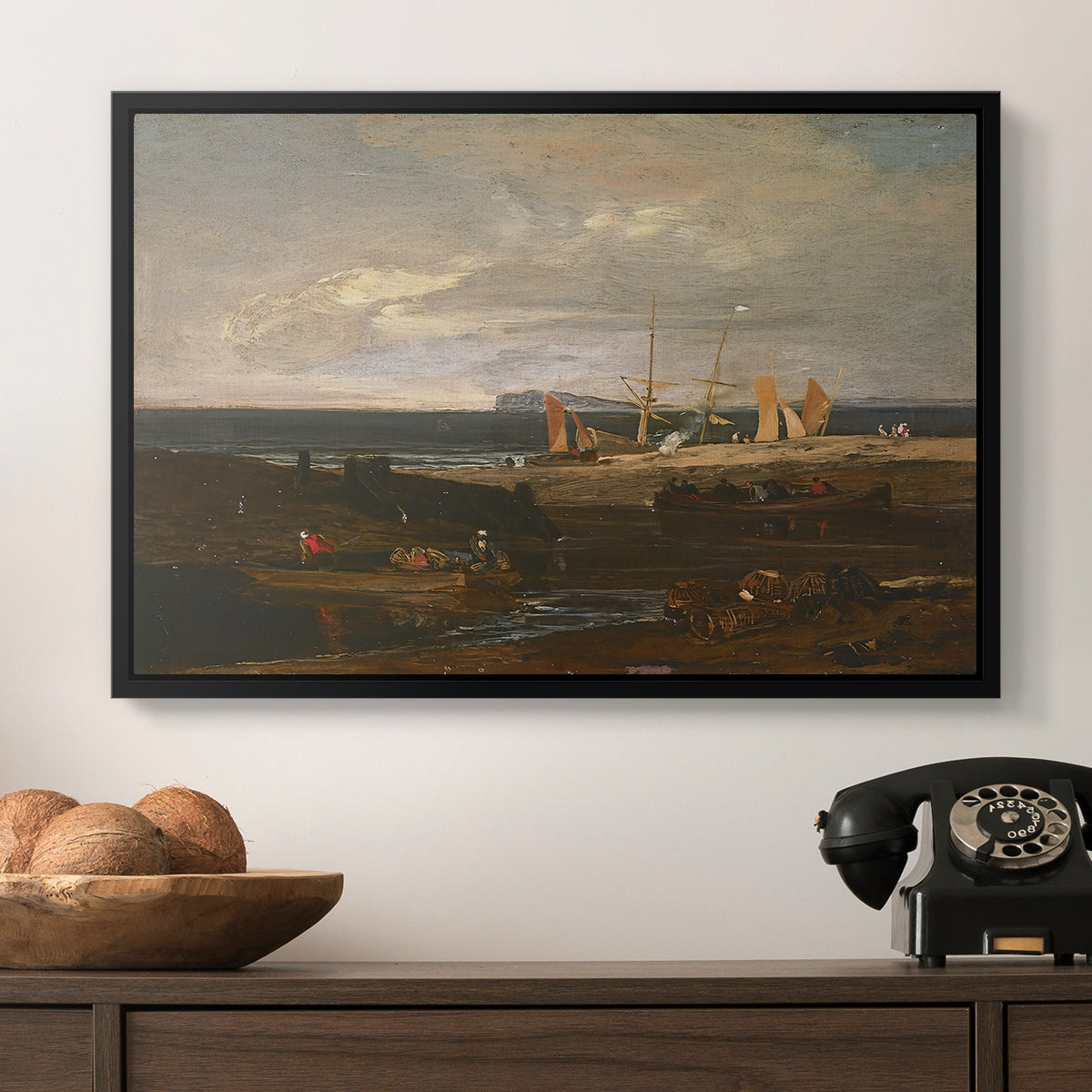 A Scene on the English Coast, c. 1798 - Floater Framed Canvas Print