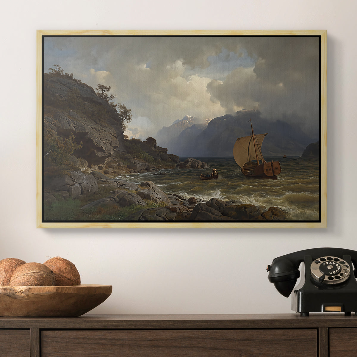 From the Western Coast of Norway, 1862 - Floater Framed Canvas Print