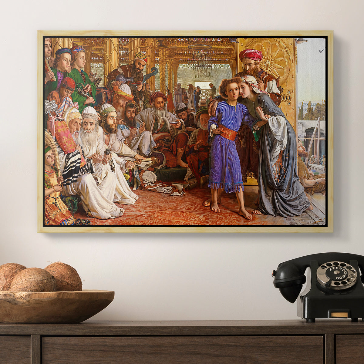 The Finding of the Saviour in the Temple, 1854-1860 - Floater Framed Canvas Print