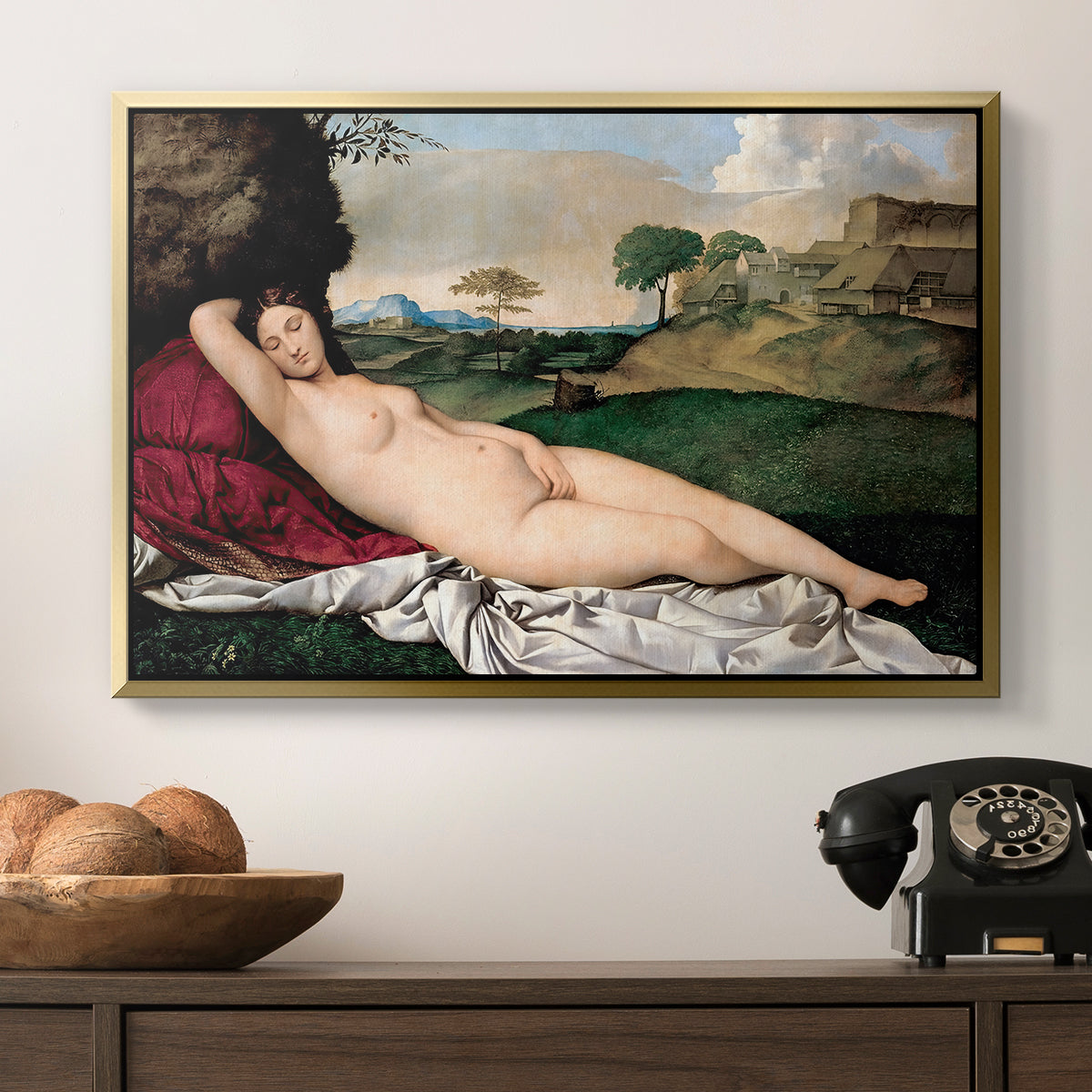 Sleeping Venus, c. 1510 - Floater Framed Canvas Print