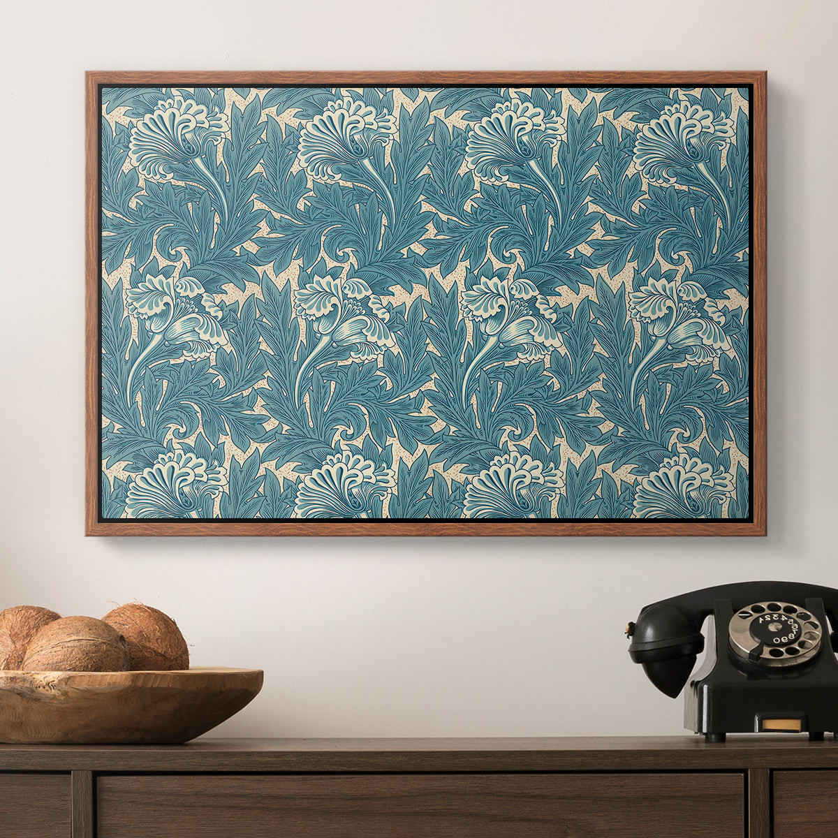 Tulip (Teal), 1875 - Floater Framed Canvas Print